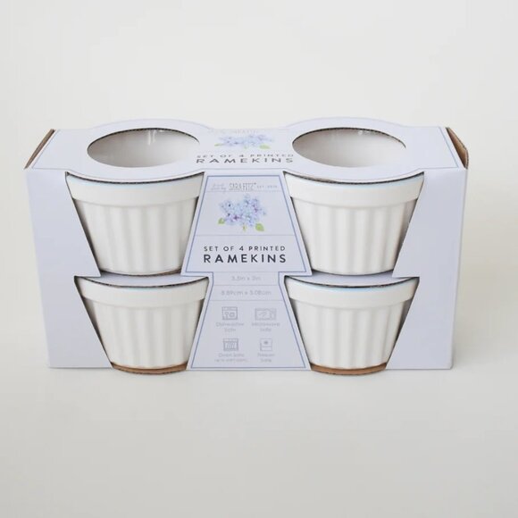 Sara Fitz Hydrangea Ramekin Set of 4 NEW in BOX - Picture 2 of 2